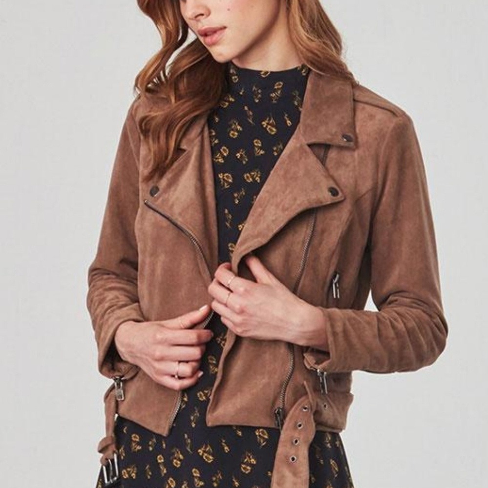 BB dakota waller moto faux suede jacket size M